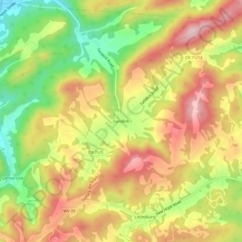 Mappa topografica Sandlick, altitudine, rilievo