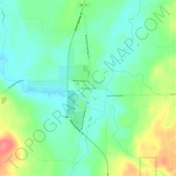 Mappa topografica Westboro, altitudine, rilievo