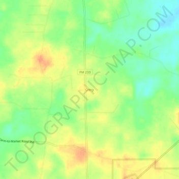 Mappa topografica Crecy, altitudine, rilievo