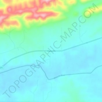 Mappa topografica Kiamichi, altitudine, rilievo