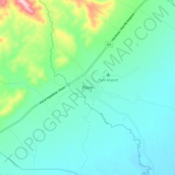 Mappa topografica Pore, altitudine, rilievo