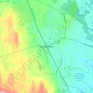 Mappa topografica New Scotland, altitudine, rilievo