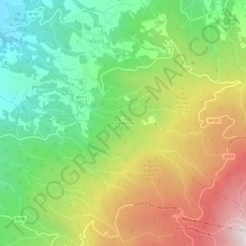 Mappa topografica Case Marchi, altitudine, rilievo