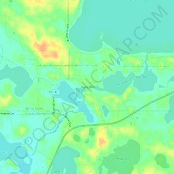 Mappa topografica Bucks Mill, altitudine, rilievo