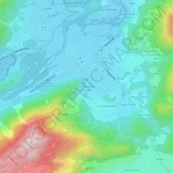 Mappa topografica Hamprechtsau, altitudine, rilievo