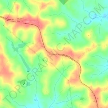 Mappa topografica Fitzpatrick, altitudine, rilievo