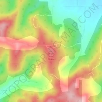 Mappa topografica Briggs Hill, altitudine, rilievo
