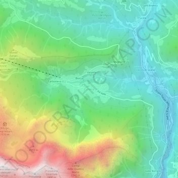 Mappa topografica Colere, altitudine, rilievo