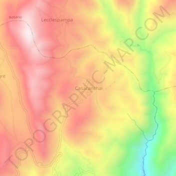 Mappa topografica Casacancha, altitudine, rilievo