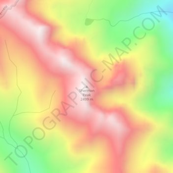 Mappa topografica Sherman Peak, altitudine, rilievo