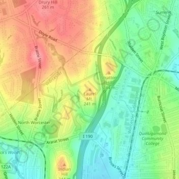 Mappa topografica Laurel Mt., altitudine, rilievo
