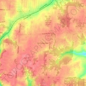 Mappa topografica South Clippinger, altitudine, rilievo