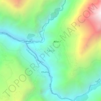 Mappa topografica Paclla, altitudine, rilievo