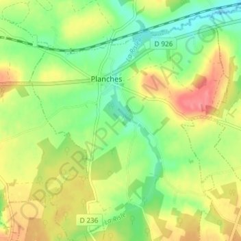 Mappa topografica Les Bordeaux, altitudine, rilievo