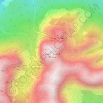 Mappa topografica Cerro Trinidad, altitudine, rilievo