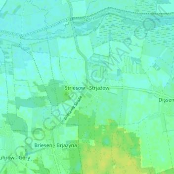 Mappa topografica Striesow, altitudine, rilievo