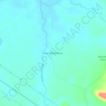 Mappa topografica Cova da Mandioca, altitudine, rilievo