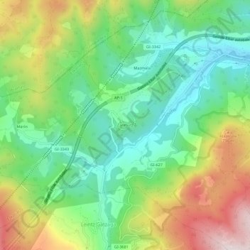 Mappa topografica Zarimutz, altitudine, rilievo