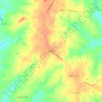 Mappa topografica Lochleven, altitudine, rilievo