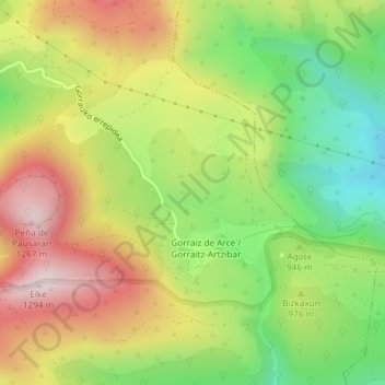 Mappa topografica Libran, altitudine, rilievo