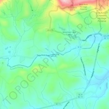 Mappa topografica Lakemont, altitudine, rilievo