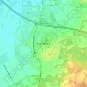Mappa topografica Munderloh, altitudine, rilievo