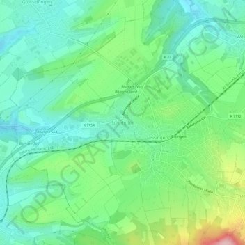 Mappa topografica Steinhofen, altitudine, rilievo