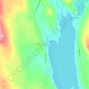 Mappa topografica North Bridgton, altitudine, rilievo