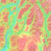 Mappa topografica North Okanagan, altitudine, rilievo