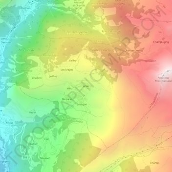 Mappa topografica Artaz, altitudine, rilievo