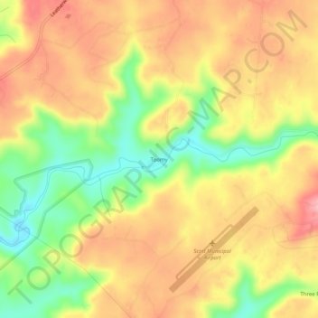 Mappa topografica Toomy, altitudine, rilievo