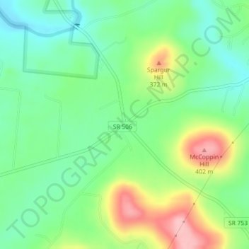 Mappa topografica Carmel, altitudine, rilievo