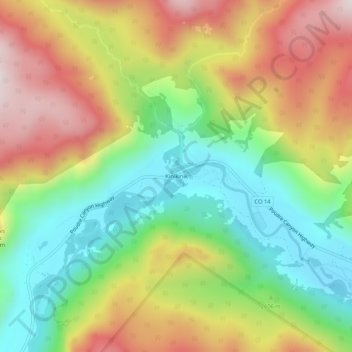 Mappa topografica Kinikinik, altitudine, rilievo
