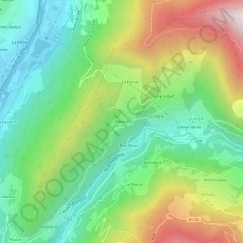 Mappa topografica Villaricol, altitudine, rilievo