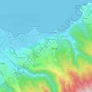 Mappa topografica Faretoo, altitudine, rilievo