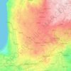 Mappa topografica Perth, altitudine, rilievo