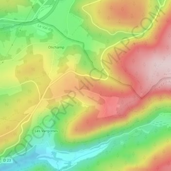 Mappa topografica Le Peutet, altitudine, rilievo