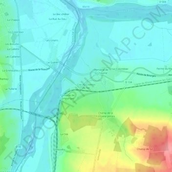 Mappa topografica Cité du Chemin de Fer, altitudine, rilievo