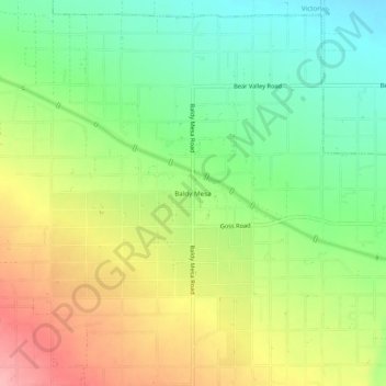 Mappa topografica Baldy Mesa, altitudine, rilievo