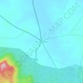 Mappa topografica Borigumma, altitudine, rilievo