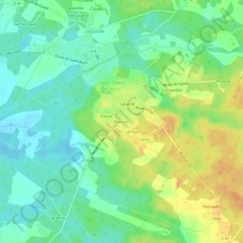 Mappa topografica Bourron, altitudine, rilievo
