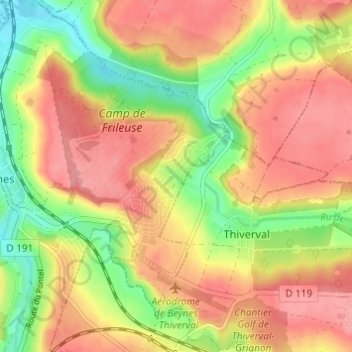 Mappa topografica Val des Quatre Pignons, altitudine, rilievo
