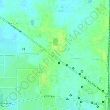 Mappa topografica Tarapur, altitudine, rilievo