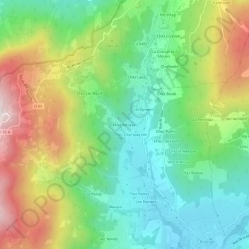 Mappa topografica Chez Ranquin, altitudine, rilievo