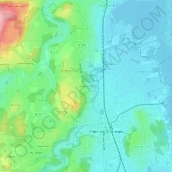 Mappa topografica Otterkring, altitudine, rilievo