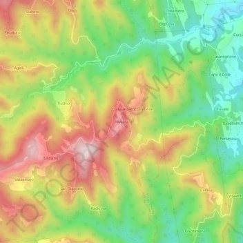 Mappa topografica Masciù, altitudine, rilievo
