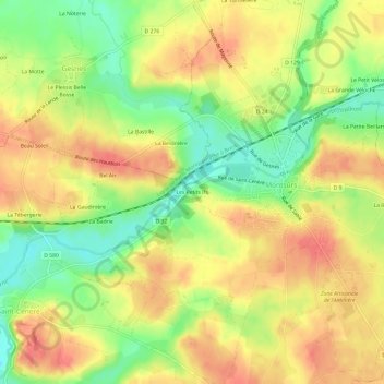 Mappa topografica Les Petits Ifs, altitudine, rilievo