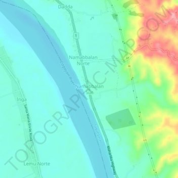 Mappa topografica Namabbalan Sur, altitudine, rilievo