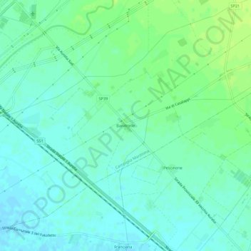 Mappa topografica Banditelle, altitudine, rilievo