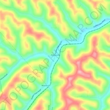 Mappa topografica Holbrook, altitudine, rilievo